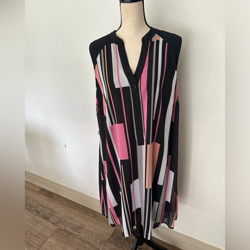 Michel Studio NWT midi striped dress sleeveless SZ 14